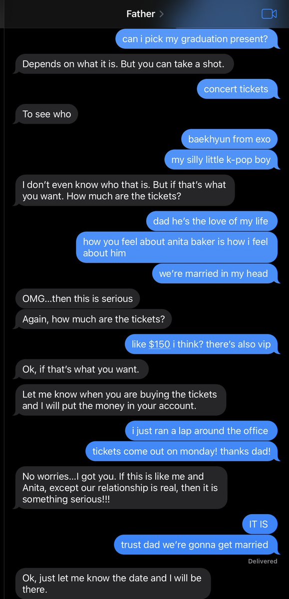 kyoongfairy's tweet image. everyone in the gc said this was cute so casual conversations with my dad 😭