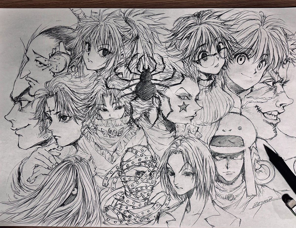 aoi_sunadokei's tweet image. HUNTER×HUNTER
A3コピー用紙に描いたやつ！