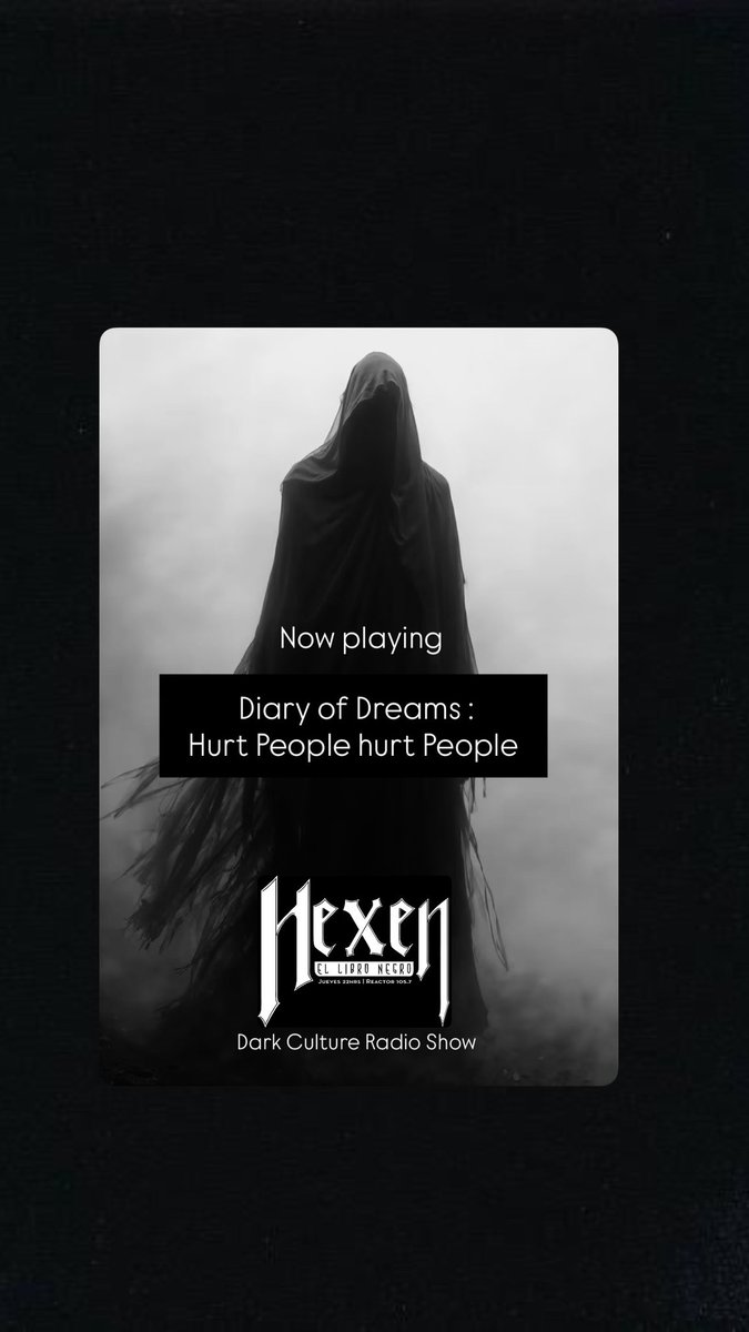Listening #Hexen: Diary of Dreams : Hurt People hurt People

#nowplaying #radio #darkmusic #darkgenres #darkculture