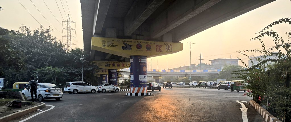 <a href="/NHAI_Official/">NHAI</a> <a href="/NHAI_Official/">NHAI</a> <a href="/NHAIENGINEERS/">NHAI Engineer’s Association (NEA)</a> <a href="/MORTHIndia/">MORTHINDIA</a> <a href="/MORTHRoadSafety/">MORTHRoadSafety</a> <a href="/nitin_gadkari/">Nitin Gadkari</a>  please stop dis nonsensical PR stunts and wasting #CSR funds of corporates. The DLF-2, Gurugram flyover where this shoddy , insightful, nursery grade art work has been done suffers from a disastrous road