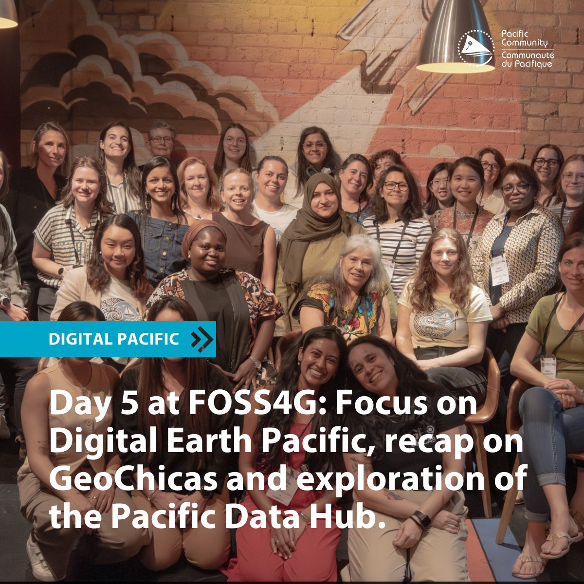 spc_cps's tweet image. Yesterday at FOSS4G, we organised a social event for GeoChicas, a group of rebel women who map in OpenStreetMap. Today, we started with a presentation on Digital Earth Pacific and closed with a deep dive into the open-source-based tech stack behind the Pacific Data Hub.