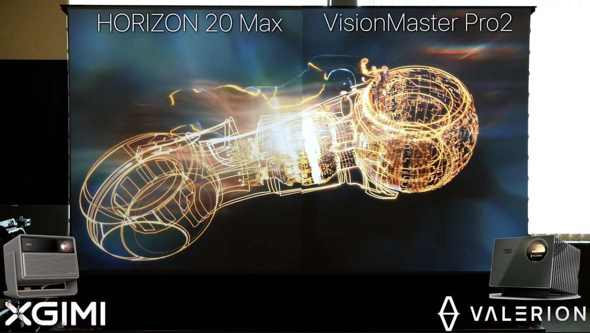 GarageWith's tweet image. 今もっとも買いの 4K 3色レーザープロジェクターは Valerion VisionMaster Pro2とXGIMI HORIZON 20 Max のどちら？2台を禁断のサイドバイサイド比較し、真実をお伝えします。日中はXGIMI、暗所ではValerionとの予想は意外にも裏切られる結果になりました。youtu.be/c555965UKY8