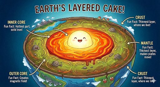 Gemini made me an illustration of the earths layers, then wrote me a poem about it 

A cosmic treat,
