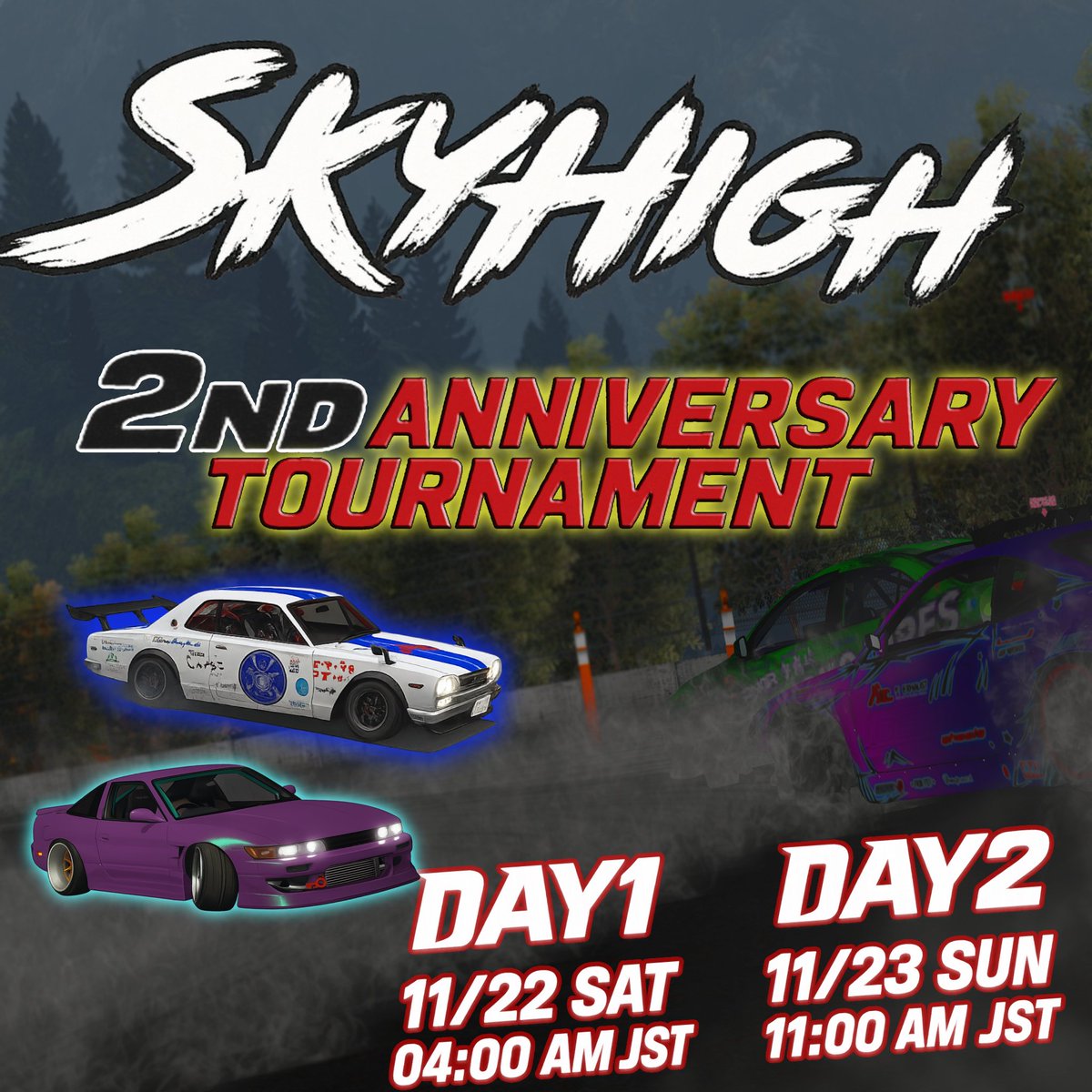 Skyhigh 2nd Anniversary Tournament !
 
いつも走らせてもらってる峠で、今週末タイムアタックとドリフトの大会があるよ！ 
maps.secondlife.com/secondlife/Lil…

車が好きな人、大会の雰囲気が好きな人！ぜひ見に来てね。  

※日本人チームの出走者リストと、日程はリプに続きます
#Secondlife #セカンドライフ