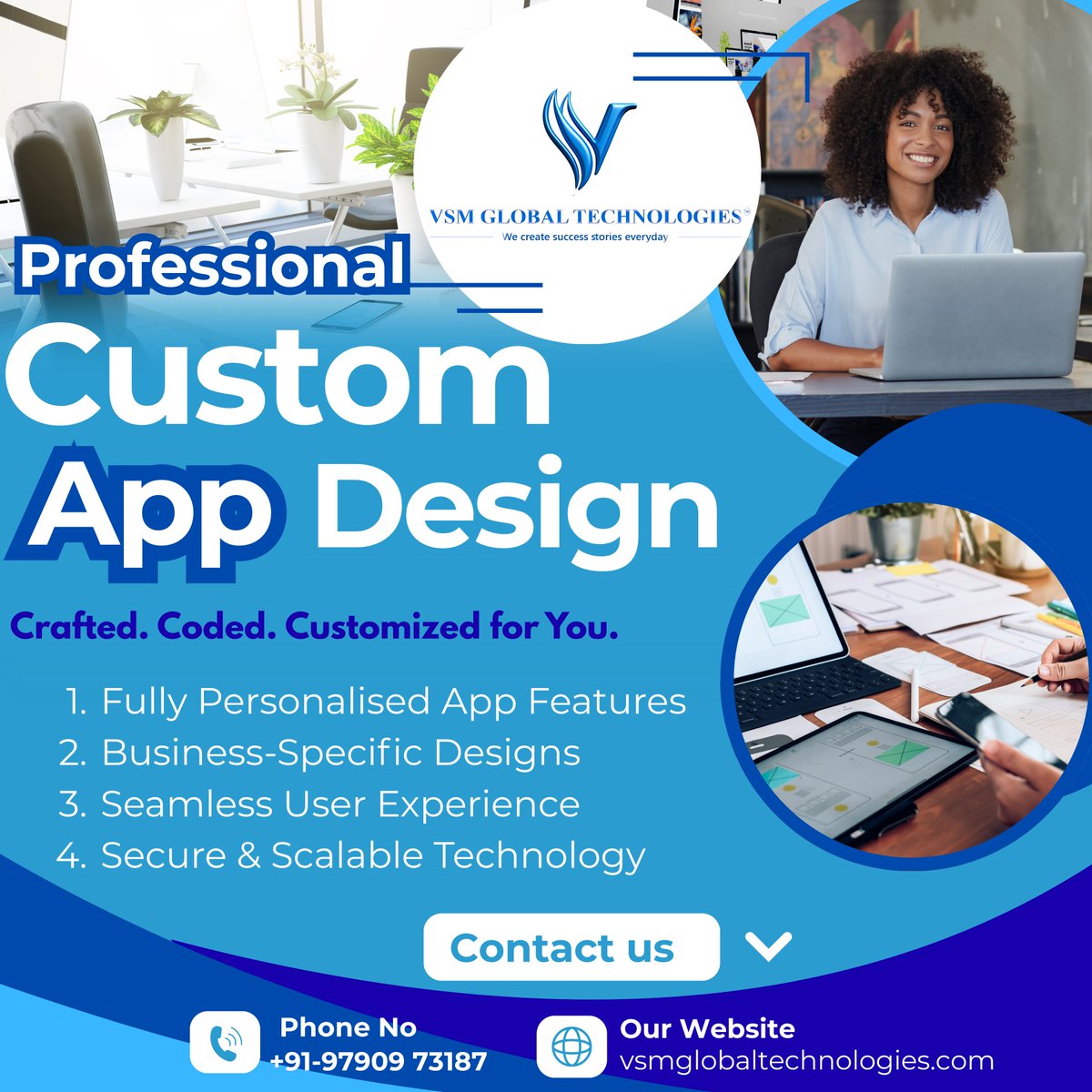 GlobalVsm's tweet image. Transform Your Business with Custom App Design!
At VSM Global Technologies, we build apps that match your vision - crafted, coded, and customized for your needs.
📞 Call: +91-97909 73187
🌐 vsmglobaltechnologies.com
#CustomAppDesign #AppDevelopers #VSMDigital