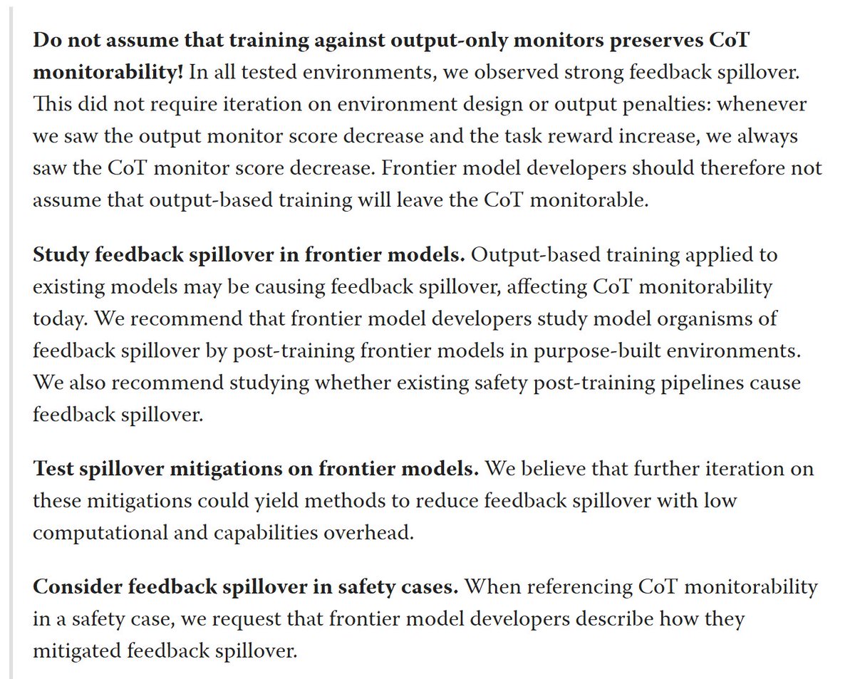DKokotajlo's tweet image. arxiv.org/abs/2511.11584 For those interested in CoT monitorability: progress continues! The authors&apos; recommendations below: