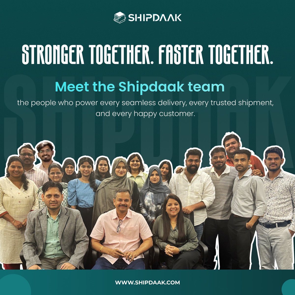 shipdaak's tweet photo. Stronger together. Faster together. 
Meet the amazing #Shipdaak team - the people behind every seamless delivery and every happy customer.
Proud to grow, build, and deliver as one.
 https://t.co/NSAHWbsrjR

#shipdaak #teamshipdaak #StrongerTogether  #WorkCulture #LogisticsIndia https://t.co/kL0iWTGpV1