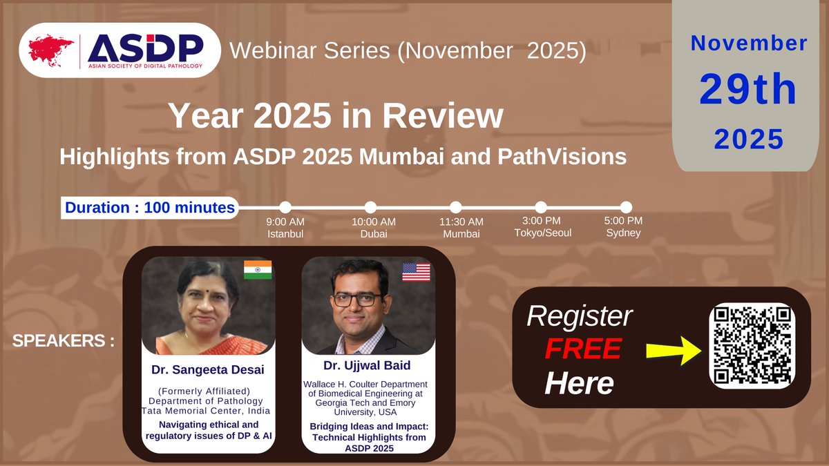 asdp_ai's tweet image. ✨ Don’t Miss ASDP’s November Webinar!

📘 “Navigating Ethical and Regulatory Issues of DP &amp;amp; AI” by Dr. Sangeeta Desai (India)
📘 “Bridging Ideas and Impact: Technical Highlights from ASDP 2025” by Dr. Ujjwal Baid (USA)

#ASDP #ASDPWebinarSeries
