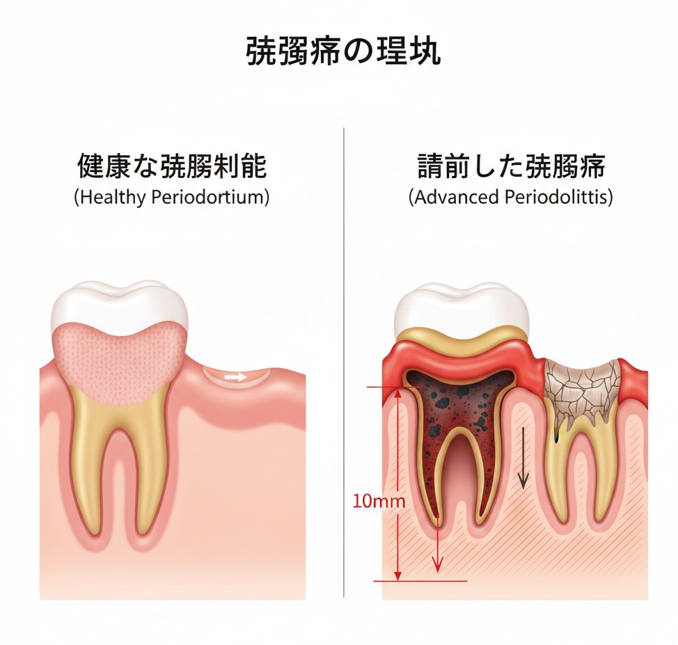 ControllerDisk's tweet image. Geminiに歯周病の説明の絵を描けるかと聞いたら謎な絵が生成されて面白すぎるwww