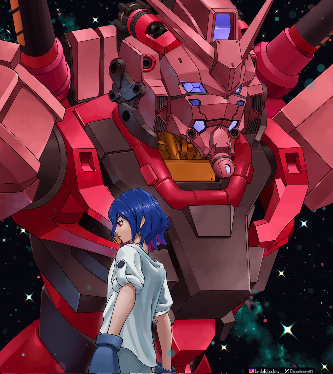 Doodlebird14's tweet image. The Gundam says.. I won&apos;t die yet.

gMS-α Red Gundam
Shūji Itō