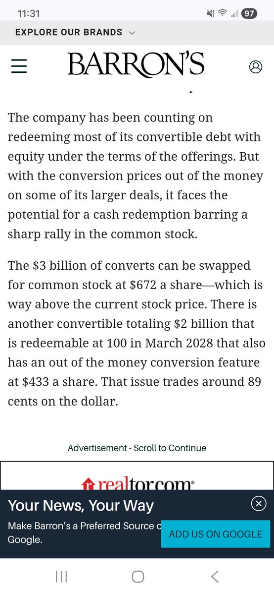 Saylor watch.

What happens when the man gets called for 5 billie in cash he doesnt have?