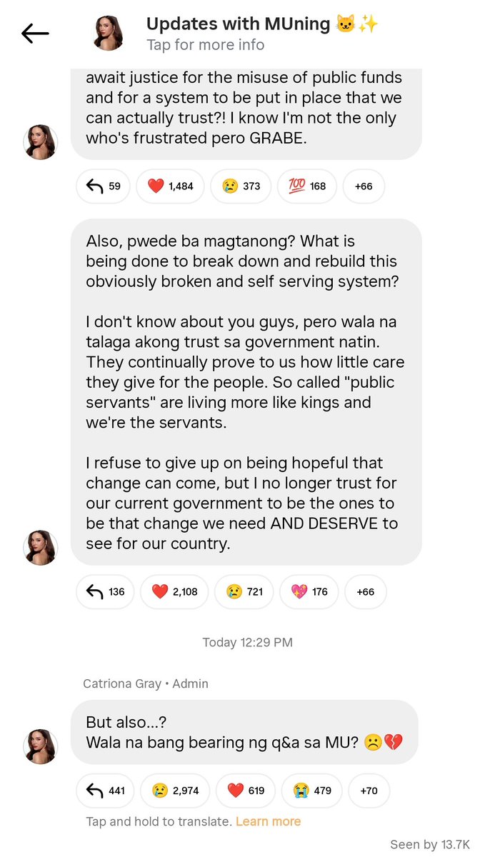 appliedmaths's tweet image. Catriona Gray: But also...?
Wala na bang bearing ng q&amp;amp;a sa MU? ☹️💔

#MissUniverse #MissUniverse2025