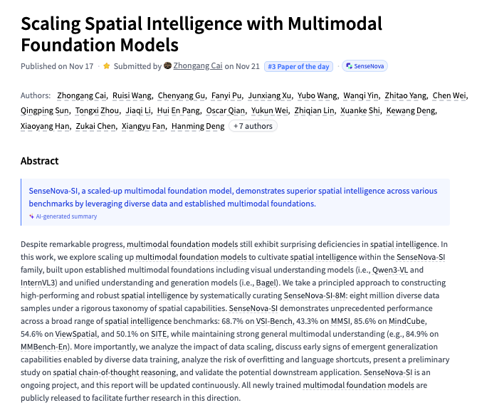 Scaling Spatial Intelligence with Multimodal Foundation Models