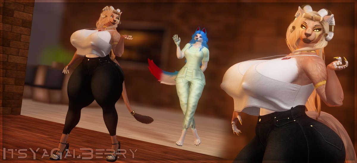 ItsYaGalBerry's tweet photo. Day 325 - Classic Bimbofication💋🏥

@CafeMochaSP scheduled for the whole kit, lip filler, breast implants, and a butt "lift"~!😻 

#nsfw #furry #secondlife #hyper #bimbofication https://t.co/10wYSPJG1n