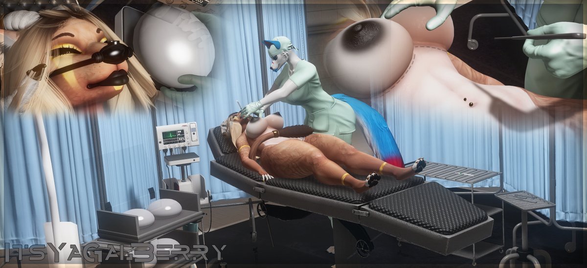 ItsYaGalBerry's tweet photo. Day 325 - Classic Bimbofication💋🏥

@CafeMochaSP scheduled for the whole kit, lip filler, breast implants, and a butt "lift"~!😻 

#nsfw #furry #secondlife #hyper #bimbofication https://t.co/10wYSPJG1n