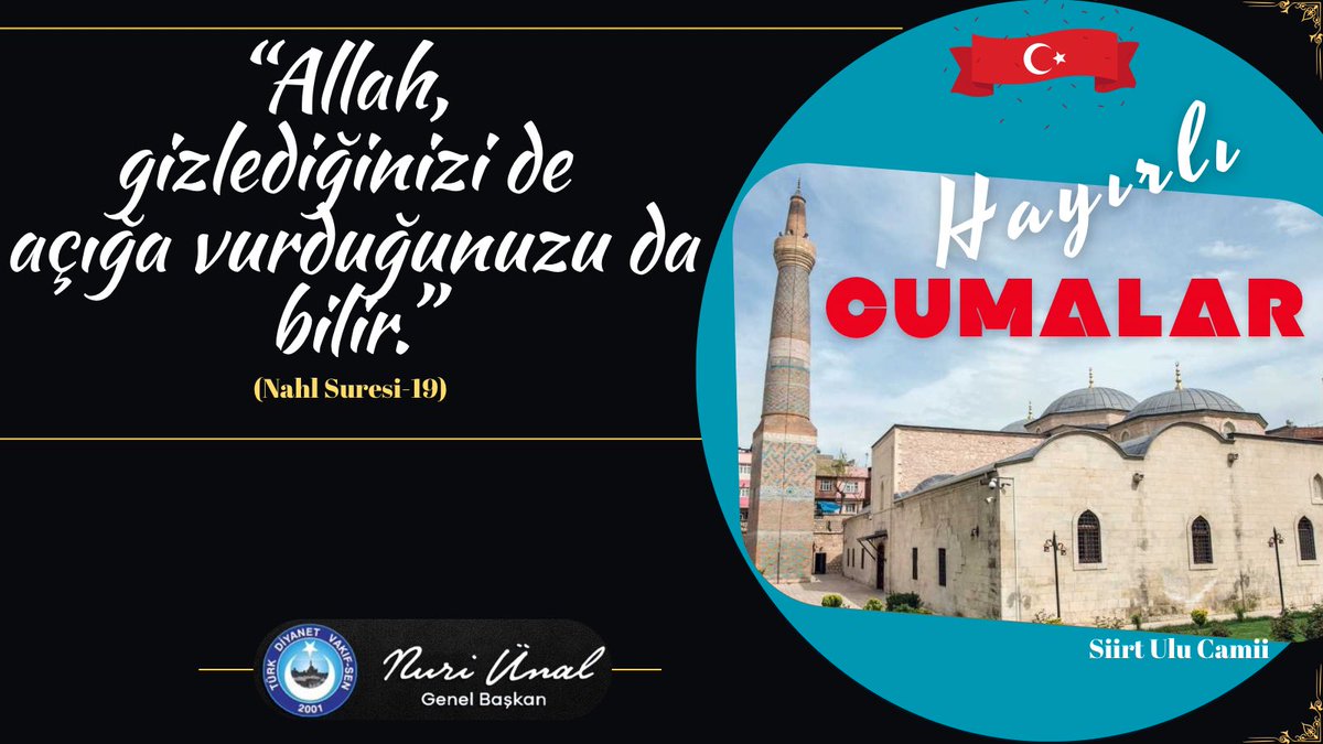 “Allah, gizlediğinizi de açığa vurduğunuzu da bilir.” Nahl Suresi-19

#HayırlıCumalar 🇹🇷🌙🕋