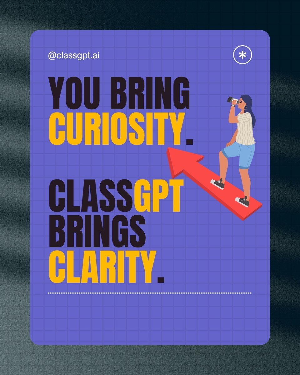 classgpt_ai's tweet image. Together, you learn faster, understand deeper, and remember longer.

#ClassGPT #AIforStudents #SmartLearning #DigitalEducation 
#StudyTips #EdTech #UPSCPrep #StudyMotivation