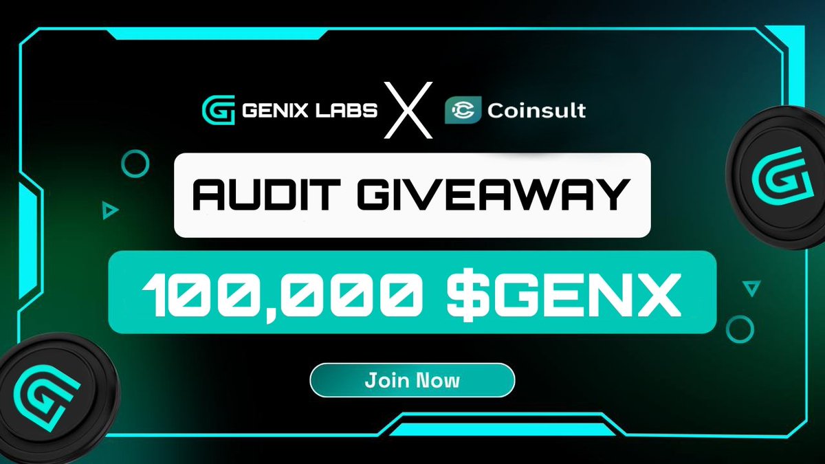 GenixLabs_'s tweet image. We’re excited to unveil the future of decentralized finance — and you’re invited to be a part of it from day one.

💰 Rewards Pool: 100,000 $GENX
👥 For the first 1,000 qualified participants
🌐genixlabs.org
How to participate:
1️⃣ Follow @GenixLabs_
2️⃣ Like &amp;amp; Retweet…
