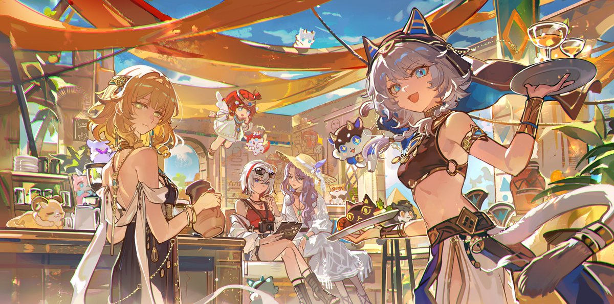 ment502's tweet image. I participated in this year&apos;s event HoYoFair「Chimerric Park」
Painted characters working in a chimera café₍˄·͈༝·͈˄*₎◞ ̑̑
YouTube November 22, 8:00 PM（JST）
Welcome everyone to take a look！
#HoYoFair
#HonkaiStarRail
#ChimerricPark