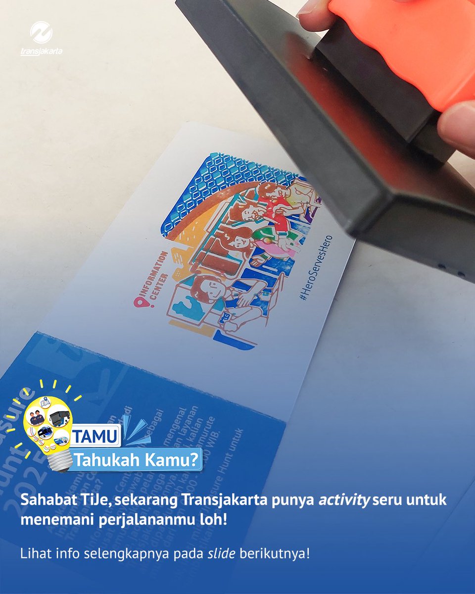 PT_Transjakarta's tweet image. Sahabat TiJe, sudah tahu dong pastinya kalau sekarang Transjakarta punya activity seru untuk menemani perjalananmu melalui TJreasure Hunt Season 1: Stamp Edition!

Lihat penjelasan singkatnya pada TAMU edisi ini ya.