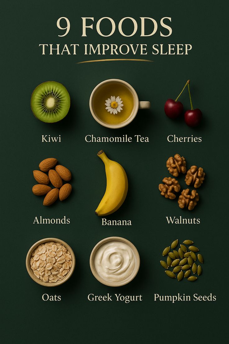 andrewjohnpub1's tweet image. Certain foods can naturally improve sleep quality by promoting relaxation and regulating sleep hormones. Examples include kiwi🥝, cherries🍒, almonds, fatty fish🐟, and herbal teas🍵. These foods contain nutrients that support a restful night&apos;s sleep. #sleep #healthyeating