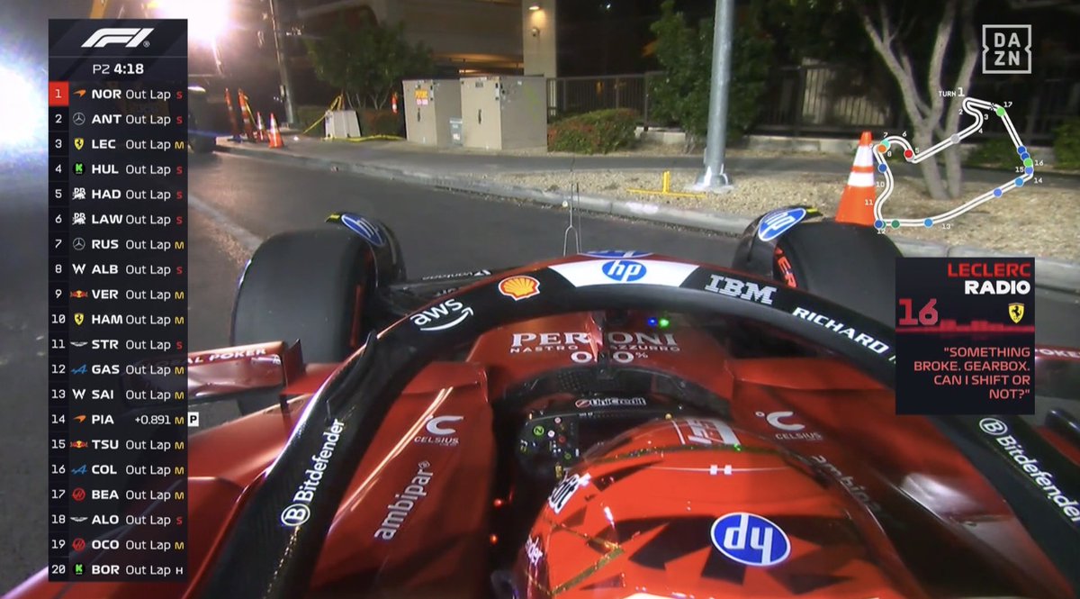 1FMasters's tweet image. 🟣 Empiezan los problemas para Ferrari, Leclerc de quedó sin caja de cambios  el las prácticas libres 2 🥶