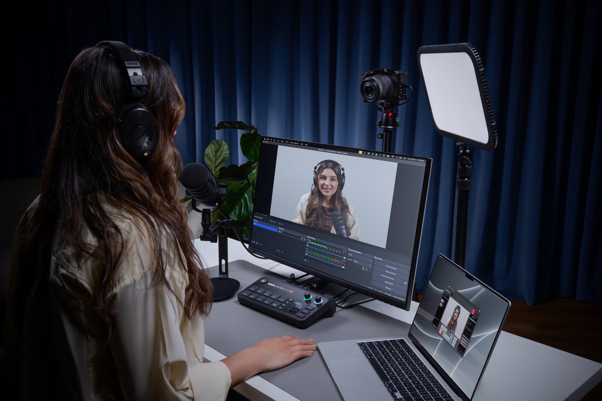 rodemics's tweet image. Perfect for live streamers and desktop superstars, the new RØDECaster Video S features powerhouse processing power and broadcast-grade performance, bundled into a compact form factor, and priced at just USD $499. It’s your all-in-one audio and video production partner. Hit the…