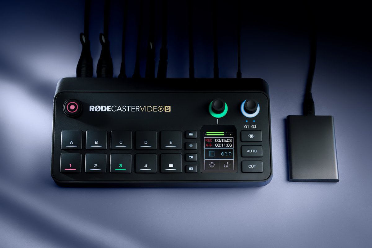 rodemics's tweet image. Perfect for live streamers and desktop superstars, the new RØDECaster Video S features powerhouse processing power and broadcast-grade performance, bundled into a compact form factor, and priced at just USD $499. It’s your all-in-one audio and video production partner. Hit the…