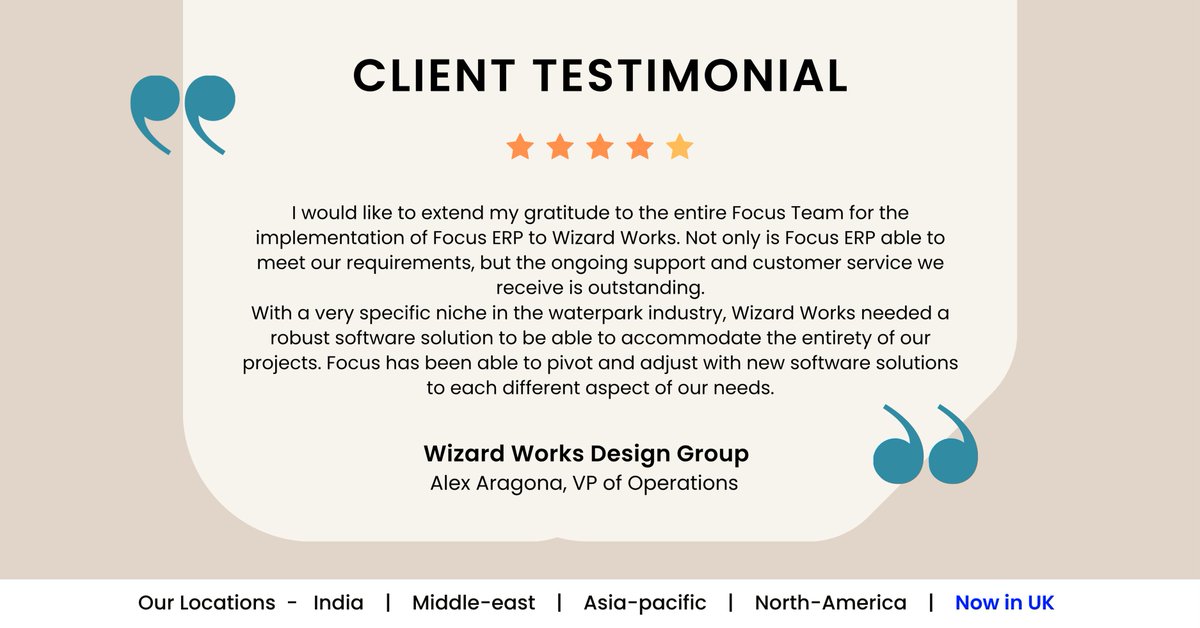 focussoftnet's tweet image. Every success story inspires us to keep innovating! 🌟

We’re grateful for the trust our clients place in Focus ERP to simplify operations, adapt to unique needs, and deliver real business impact. 🙌

#focussoftnet #erpsoftware #testimonial #clientfeedback #customersuccess…