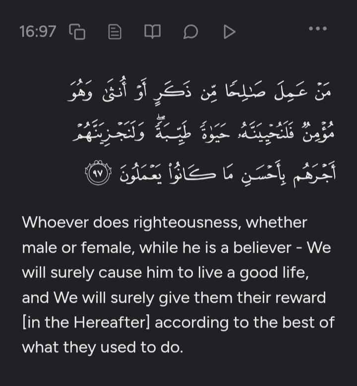 Be righteous, you will have a good life...