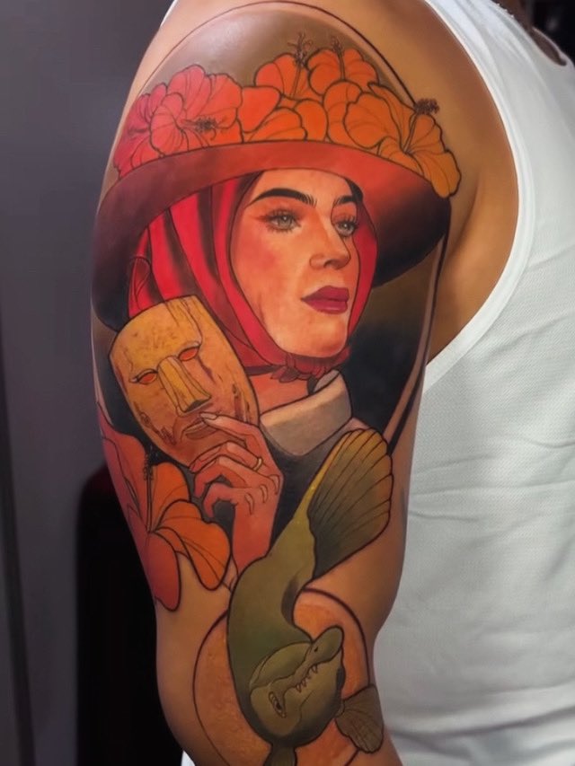 MCNTD's tweet photo. La mexicana Fátima Bosch @fatimaboschfdz gana Miss Universo. 🇲🇽 👏🏾
Apenas en octubre pasado cristian yoeka hizo este tatuaje neotradicional inspirado en ella y la cultura tabasqueña.
Una mujer talentosa inmortalizada en la piel de un fiel seguidor. 🙌🏾 #MCNTD #fatimabosch https://t.co/nIsKZ5zEzx