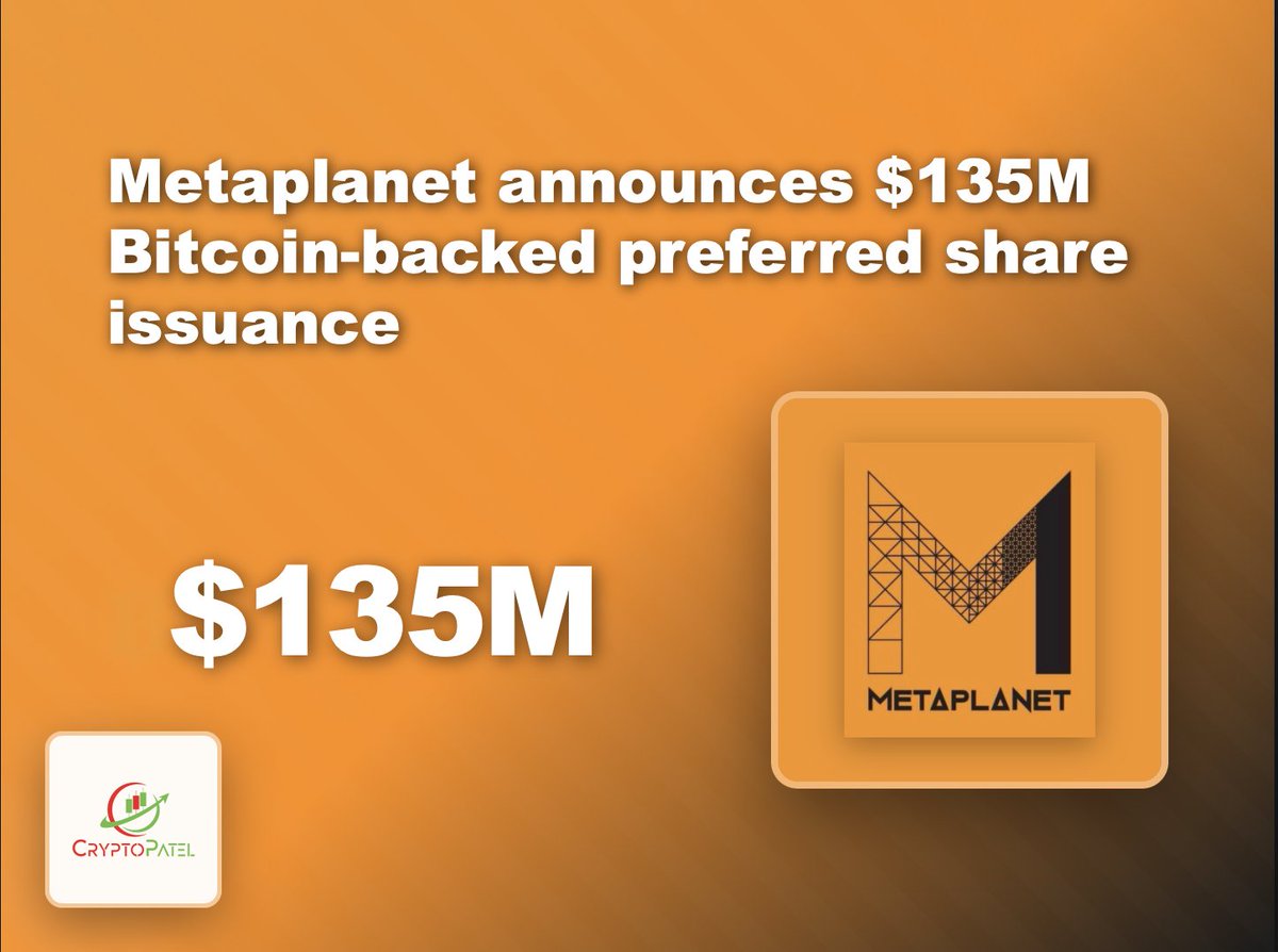 Metaplanet has announced a $135M Bitcoin-backed preferred share issuance,  introducing Mars & Mercury share classes to expand $BTC reserves without  diluting common equity. @Metaplanet