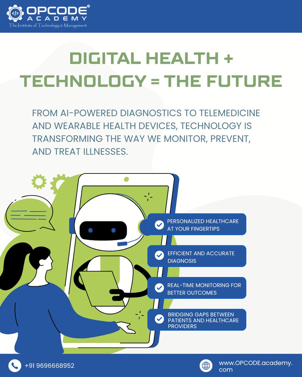 opcodeacademy's tweet image. 🌐 Digital Health + Technology = The Future 💡

The future is digital, and those who embrace innovation in health tech are shaping a healthier tomorrow. 🚀

#OPCODEacademy #DigitalHealth #HealthTech #FutureOfHealthcare #Telemedicine