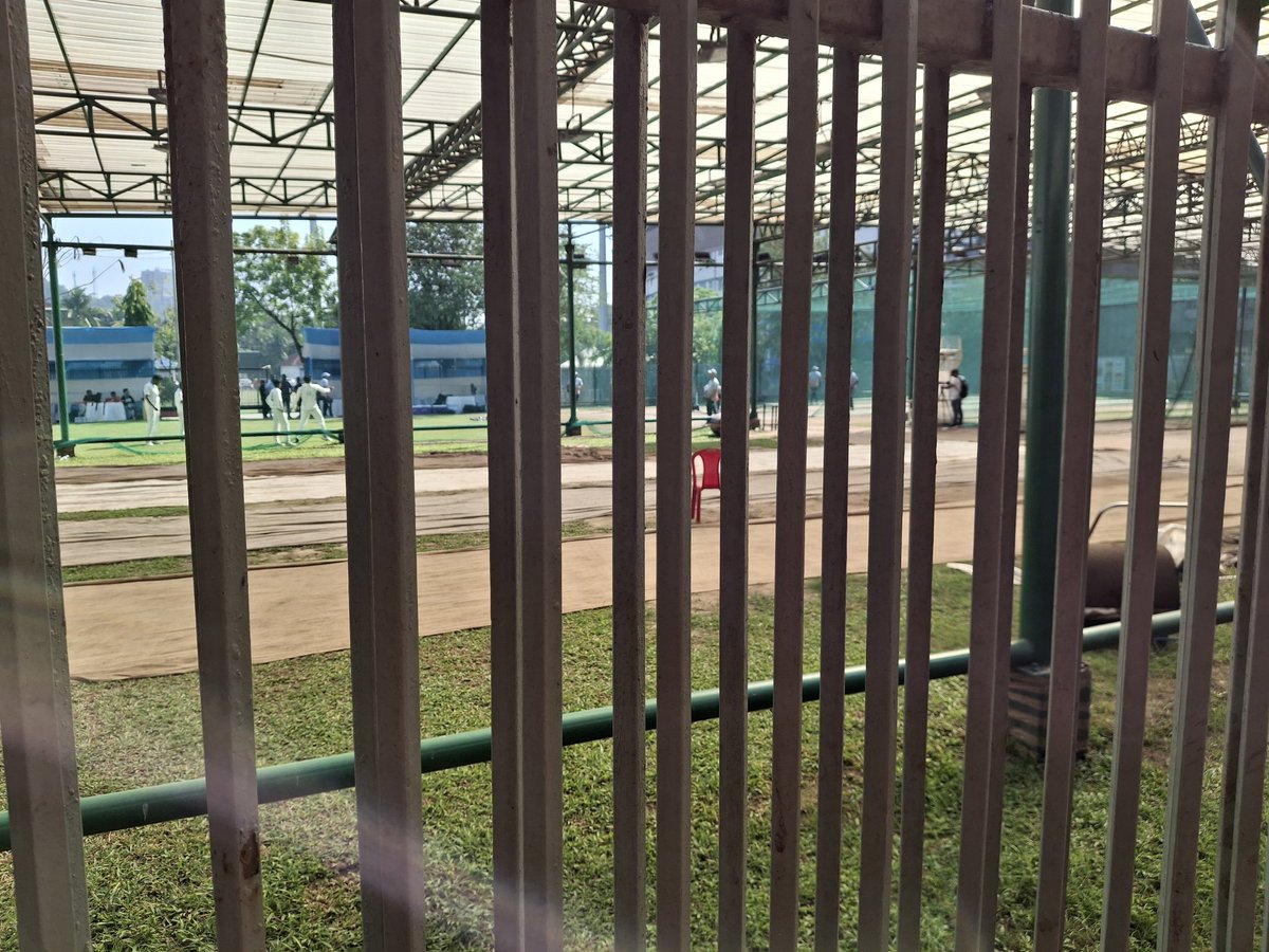 Arrangement made by Assam Cricket Association for covering media watching Indian team's training at the Barsapara Stadium hosting its first Test. You need Divya Drishti
<a href="/BCCI/">BCCI</a> #INDvSA