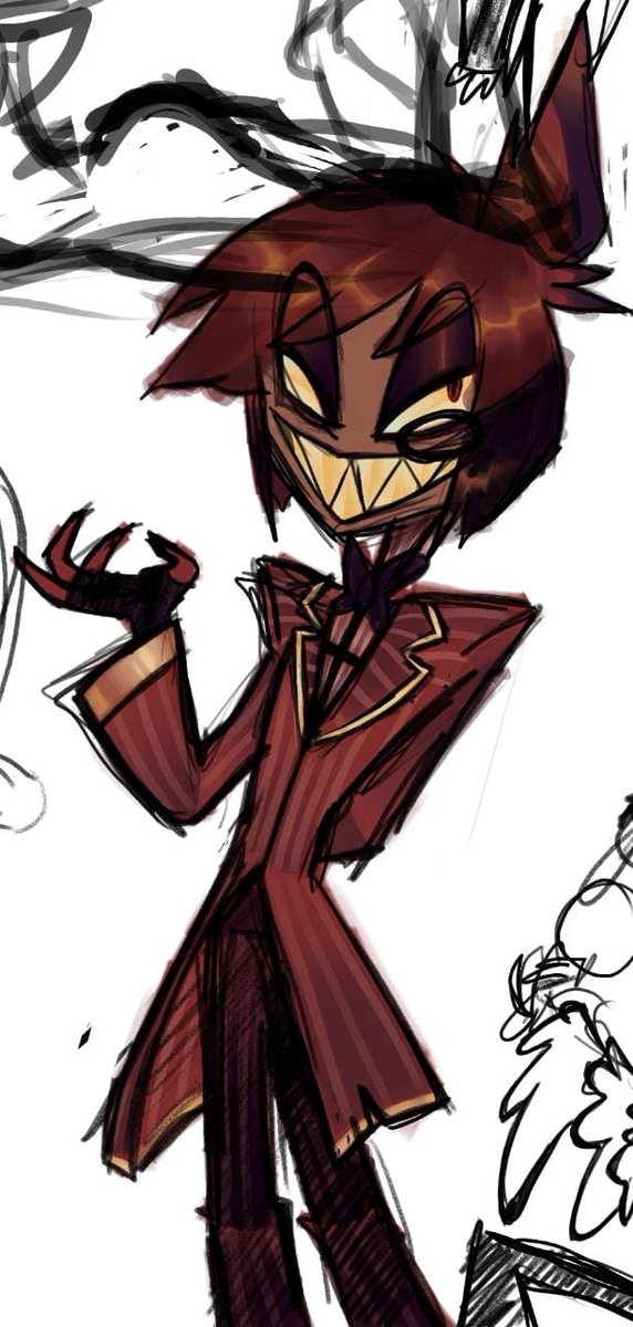 anye_lol's tweet photo. Zeezi and Alastorr cus i hate them #hazbinhotel #HazbinHotelFanart #Alastor https://t.co/THODmRHaZ5