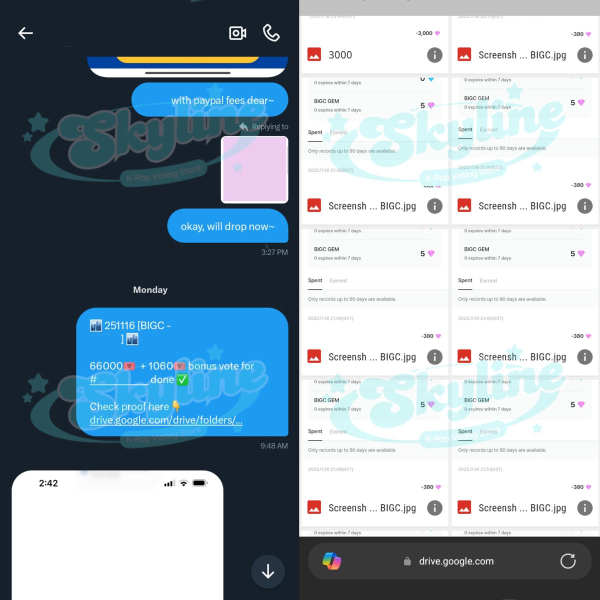Thank you anonymous 💓 for purchase BIGC Pink Gems at skyline🏙️ 

66000 pink gems BIGC✅

#skylineproofs