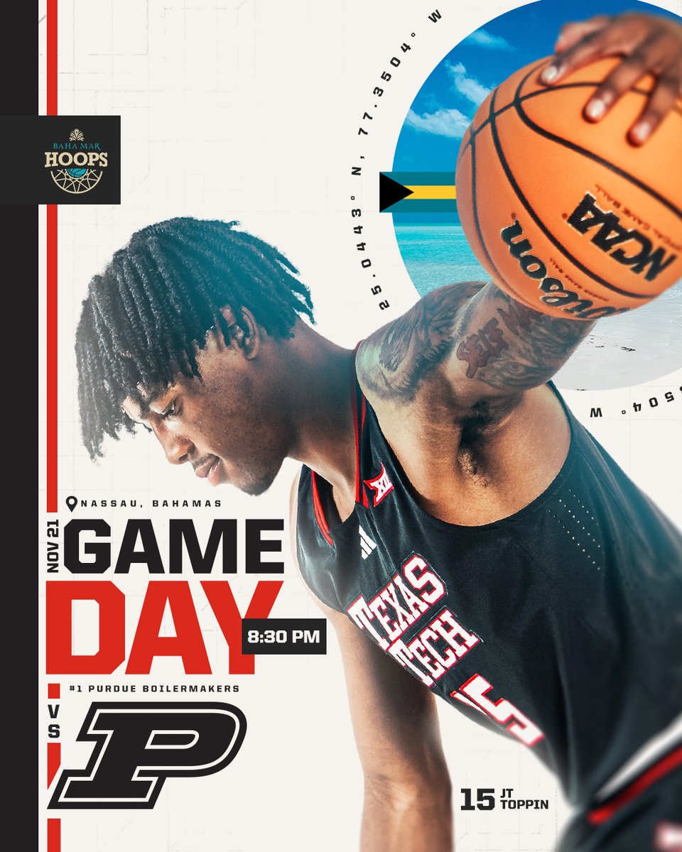 TexasTechMBB's tweet image. Championship Friday. 

8:30 pm on CBS Sports Network | @BahaMarHoops