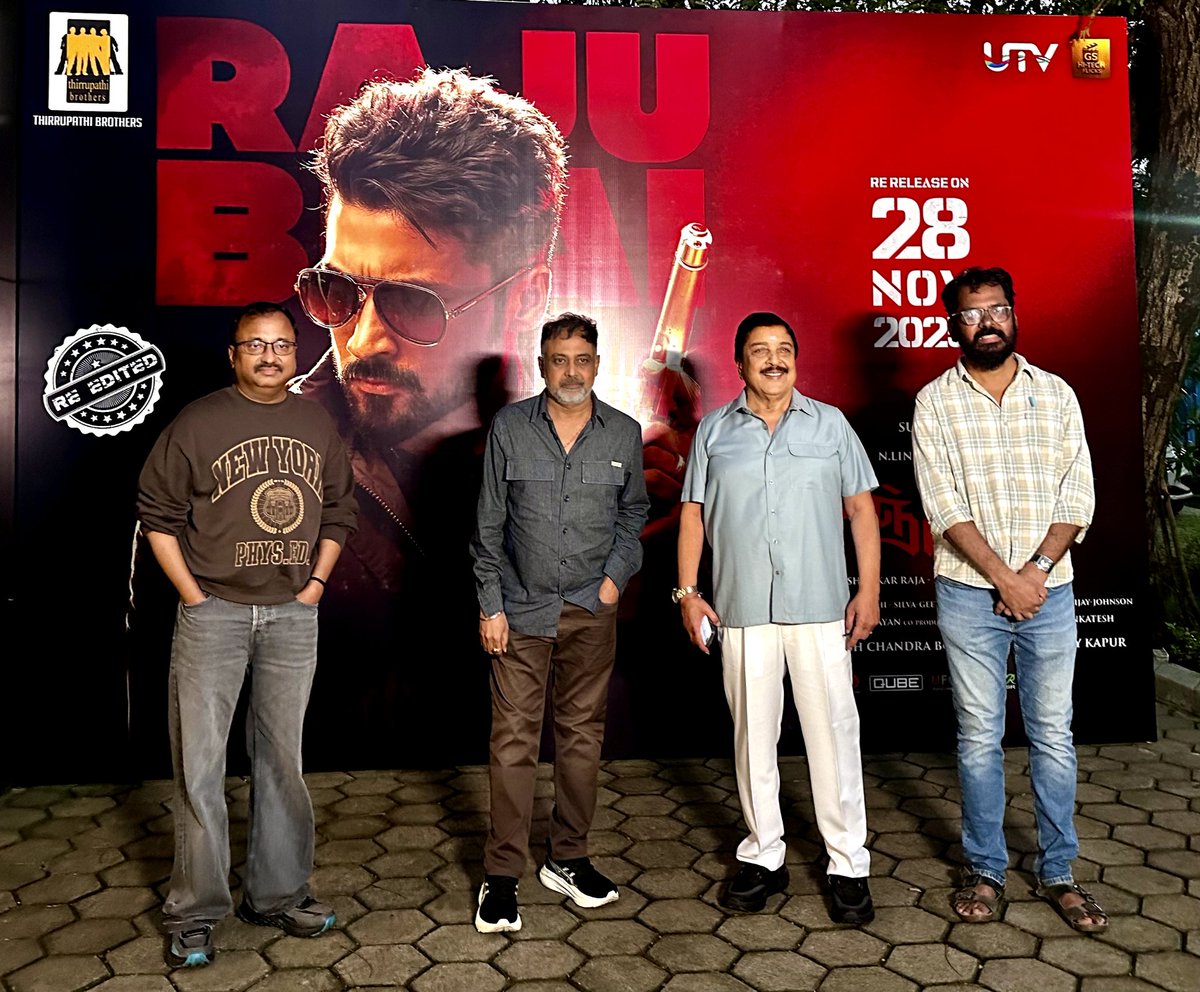ToouringTalkies's tweet image. #ANJAAN Re Edited Re-release celebration begins

#Sivakumar sir, @rajsekarpandian, Directors #Saran, @dirlingusamy &amp;amp; @brindasarathi join the hype at Special Screening along with fans.

#ANJAANReEditd in Cinemas From Nov 28

@Suriya_offl @Samanthaprabhu2 @thisisysr @VidyutJammwal