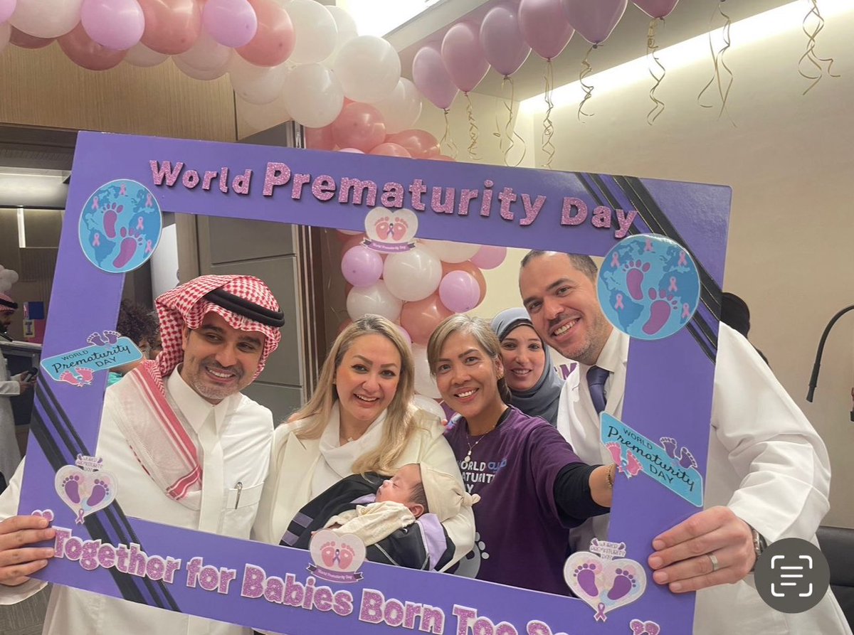 Part of our team celebration in the World Prematurity Day  2025 with our Beloved Preemies after 2 years of continuous success  in Dr Suliman Fakeeh Hospital Riyadh .. 💜🧑🏻‍🍼