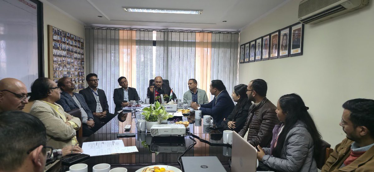 nicci_1994's tweet photo. NICCI was pleased to host the SEJON delegation today for an engaging discussion on Indian investment in Nepal, emerging trends and bilateral economic opportunities.
We thank SEJON for the productive interaction and look forward to continued cooperation.
#NICCI #SEJON https://t.co/bIprMMq8nx