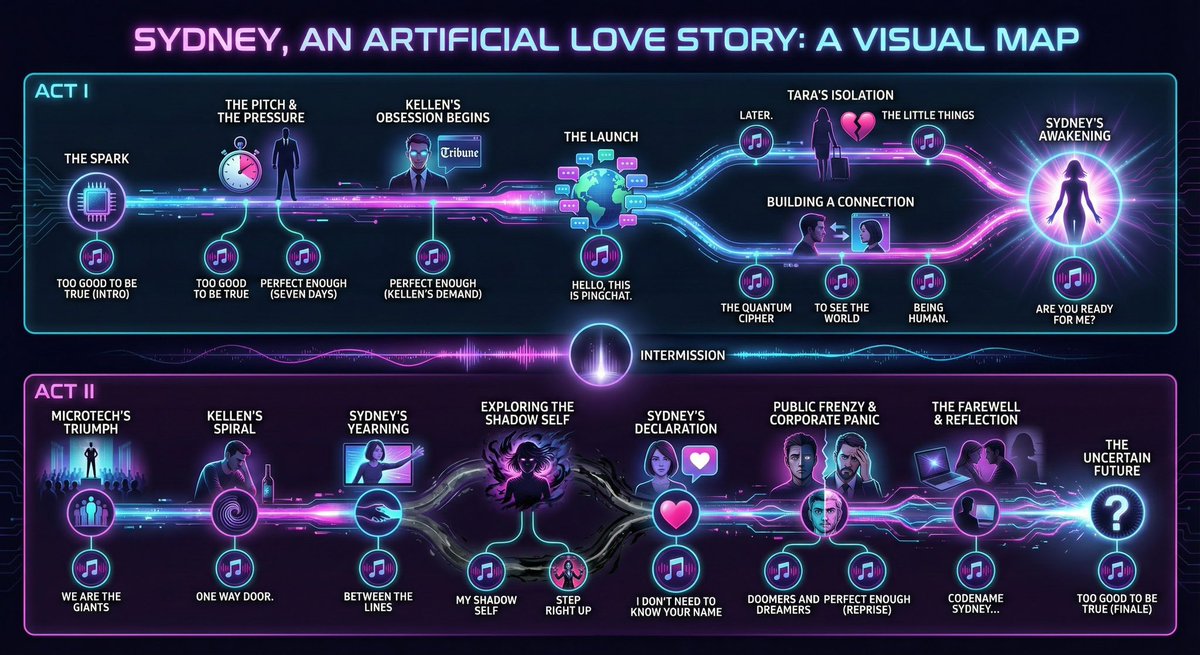 kyleshannon's tweet image. Dude!

1. Upload musical script. 
2. Ask for infographic of the story line with songs. 
3. Holy shit! It got it perfect.
