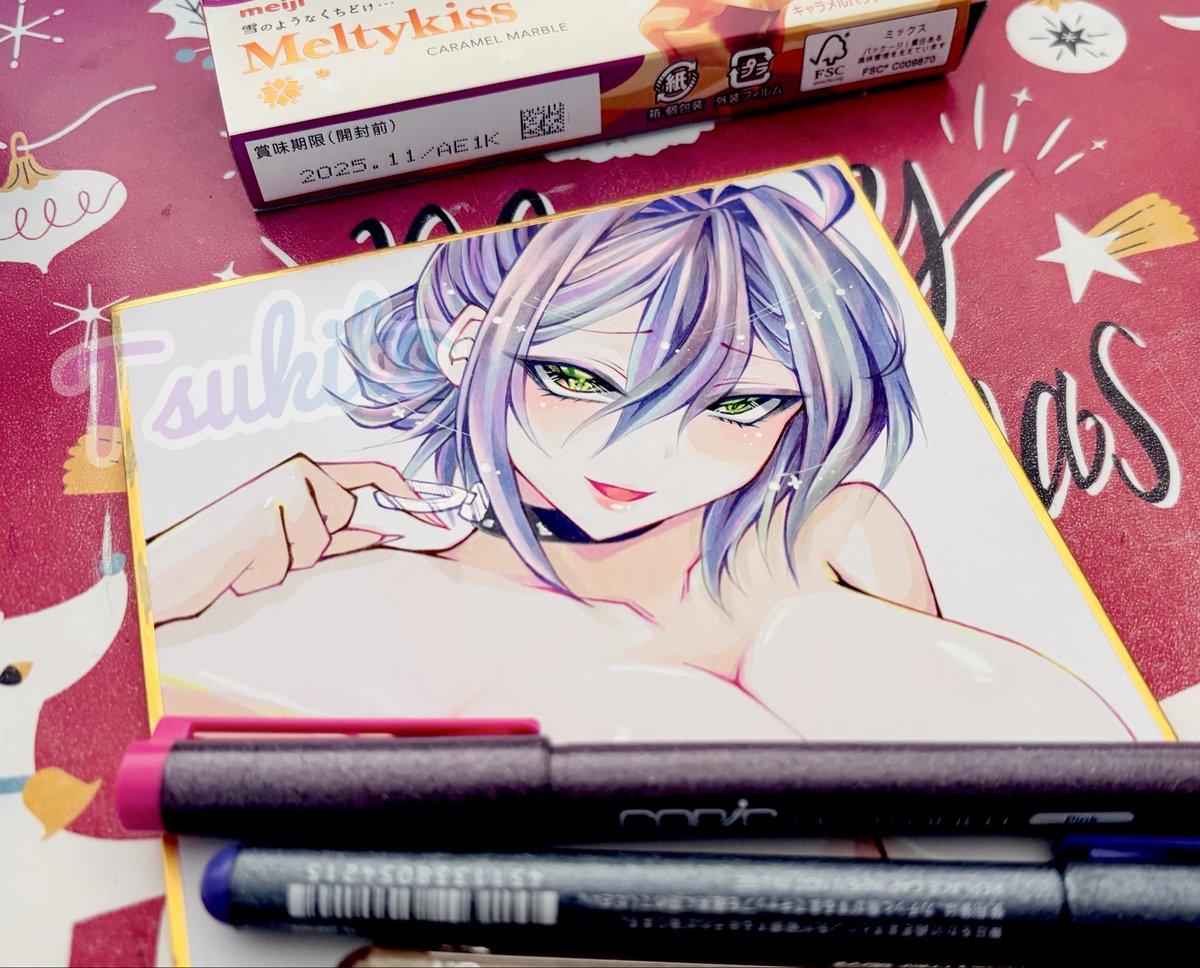 ◇ 手描きイラスト ◇ 流駕ちゃん クーヴェルちゃん 堕姫ちゃん難しかったー😭 #コピック #コピックイラスト #手描き