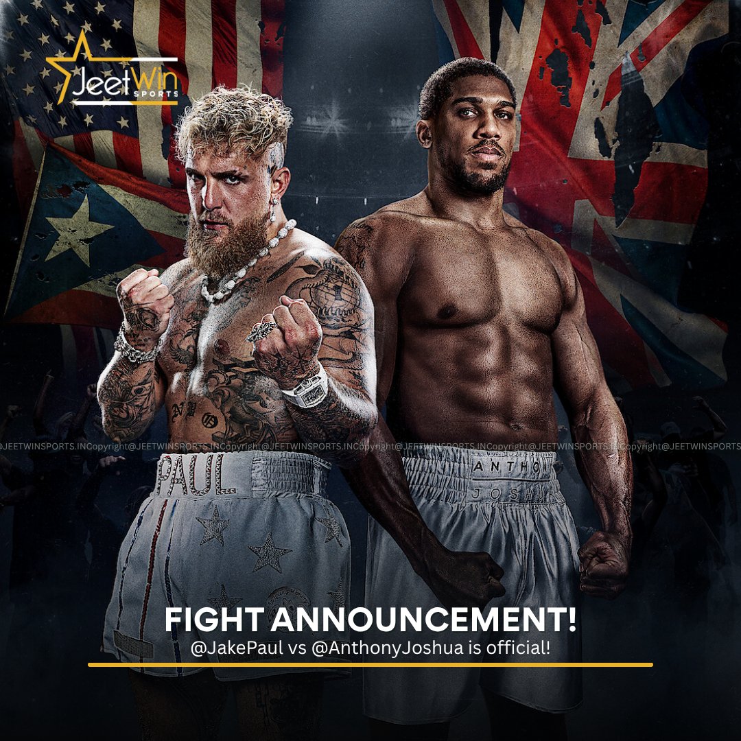 Jeetwin_Sports's tweet image. Jake Paul vs Anthony Joshua is official for Dec 19, 2025 in Miami! 🥊
8-round heavyweight fight, streamed live on Netflix.
Full details: jeetwinsports.in/other-sports/u…
#PaulvsJoshua #Boxing #JudgmentDay #JeetwinSports