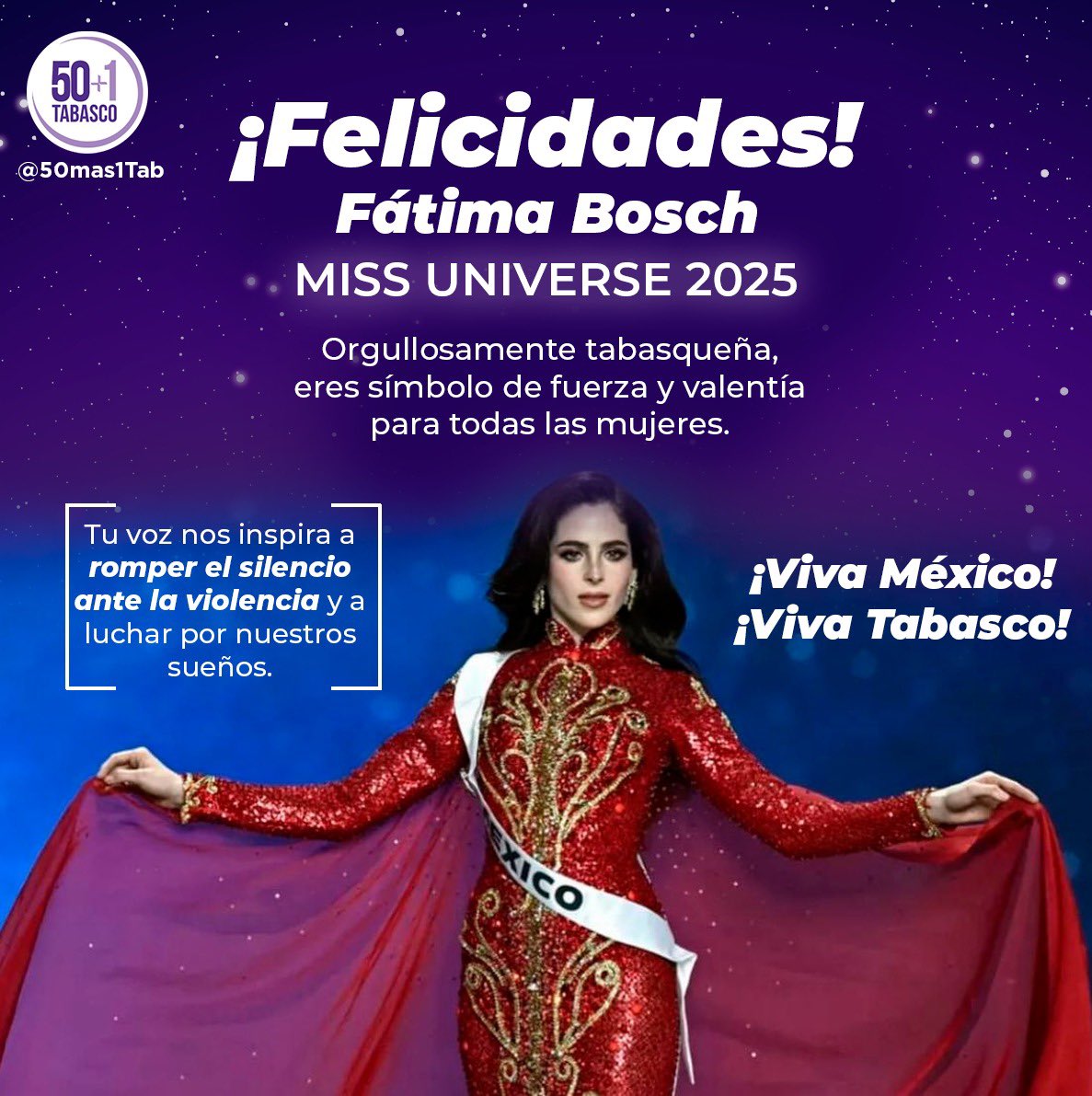 ¡Qué orgullo ver a Fátima coronarse como Miss Universe 2025! ✨ Su victoria no solo celebra una belleza deslumbrante, sino también un poderoso mensaje: ella demuestra que la voz de una mujer, la confianza, inteligencia y autenticidad son tan importantes como cualquier corona. 🌟