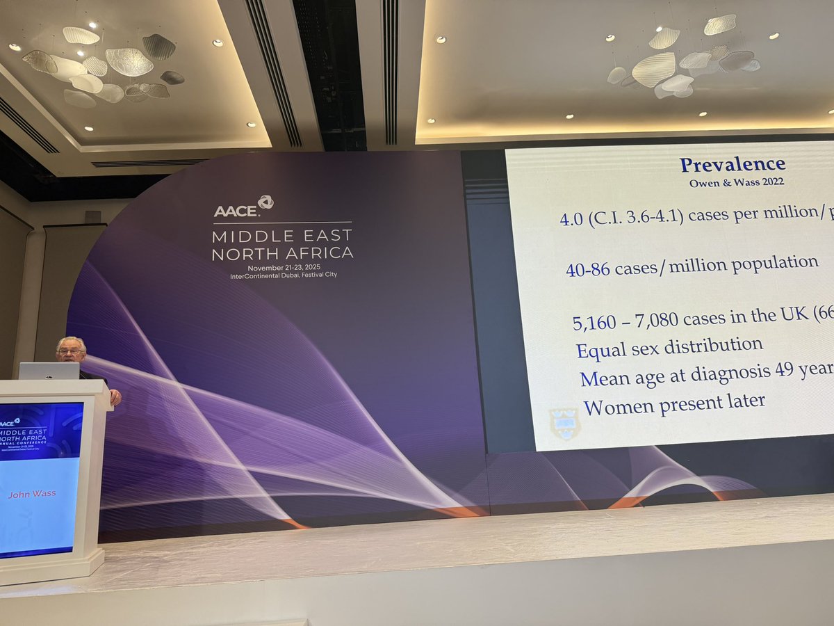 SarahNadeemMD's tweet image. Dr Wass @UniofOxford presenting the opening plenary on #acromegaly @AACEMENA 5th Annual Conference #Dubai #endotwitter