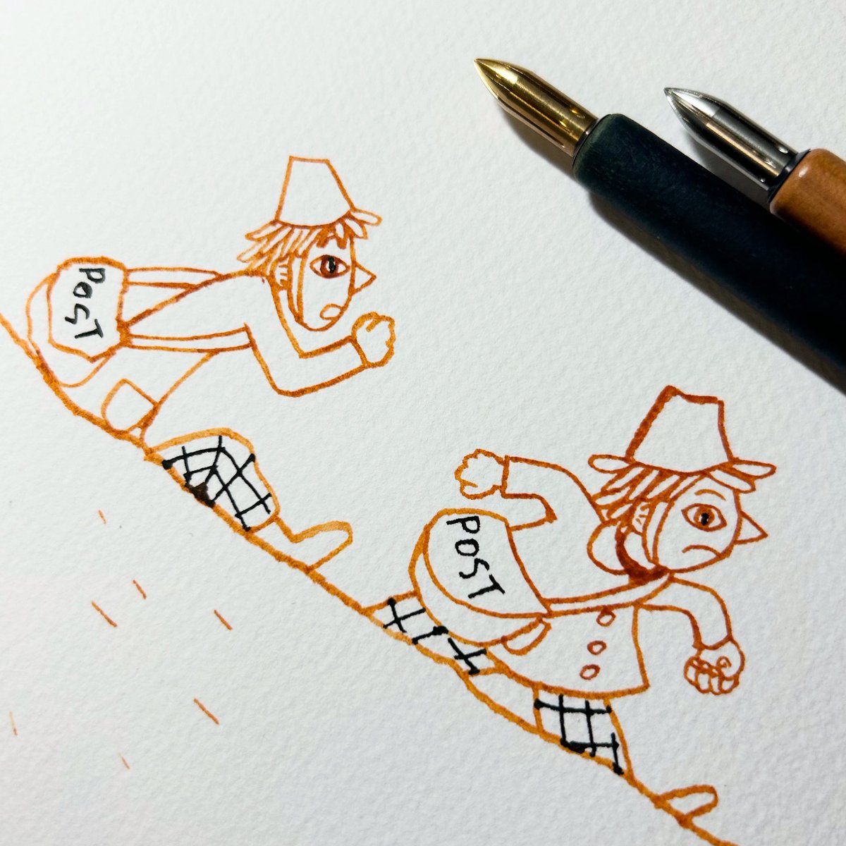 来年のコンペに向けて制作中〜 今回は木版ではなく、ペン画に水彩の