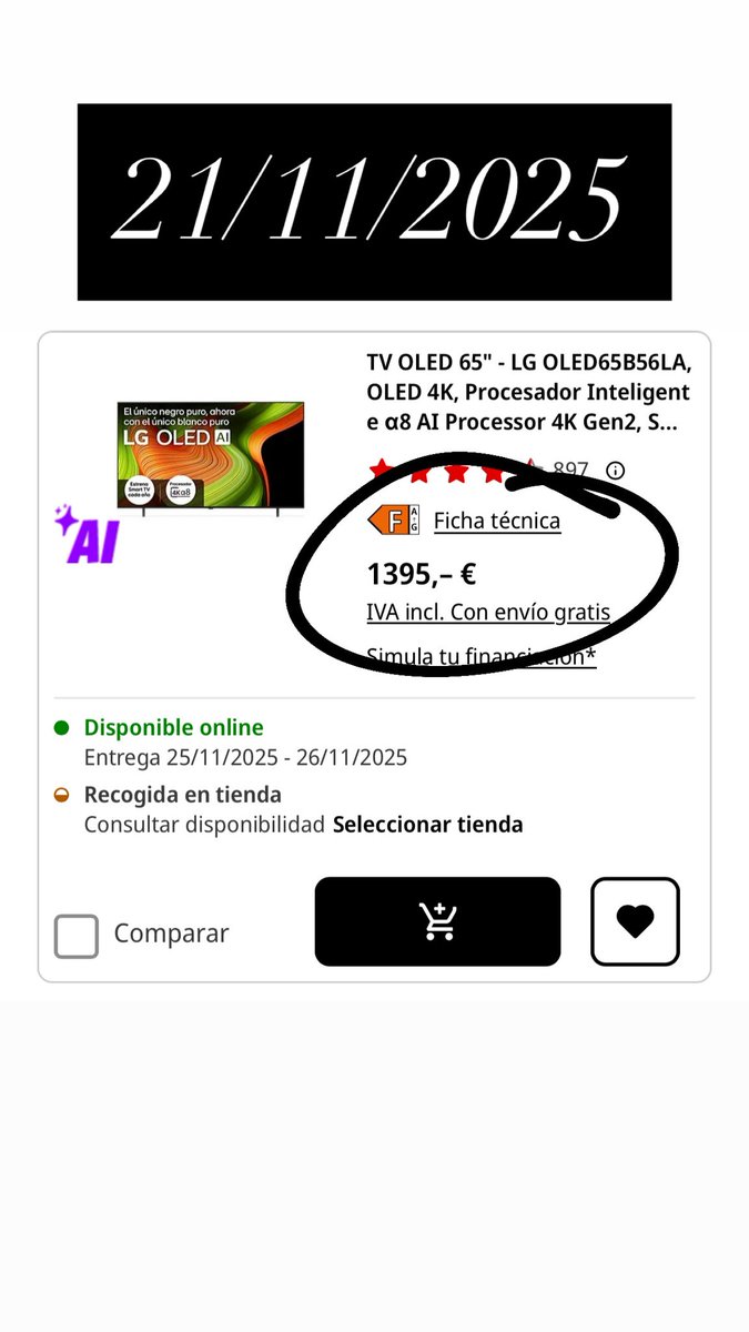 MQueraltM's tweet photo. Les ofertes de @MediaMarkt_es VALEN MOLT LA PENA…per art de màgia la TV passa de valdre 1699€ a 1395€… sort de l’oferta que tenien feta i del dia SENSE IVA… estar molt bé pujar el preu i ratllar-lo per fer veure que feu un “OFERTON” https://t.co/2ZzYW8MZ7l