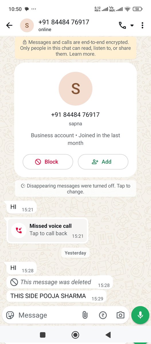 Bajaj finance harrasement. 
Just now I sent message there are so many nos. from which calling. Someone sending messages on WhatsApp &amp; again deleting?? What is this??