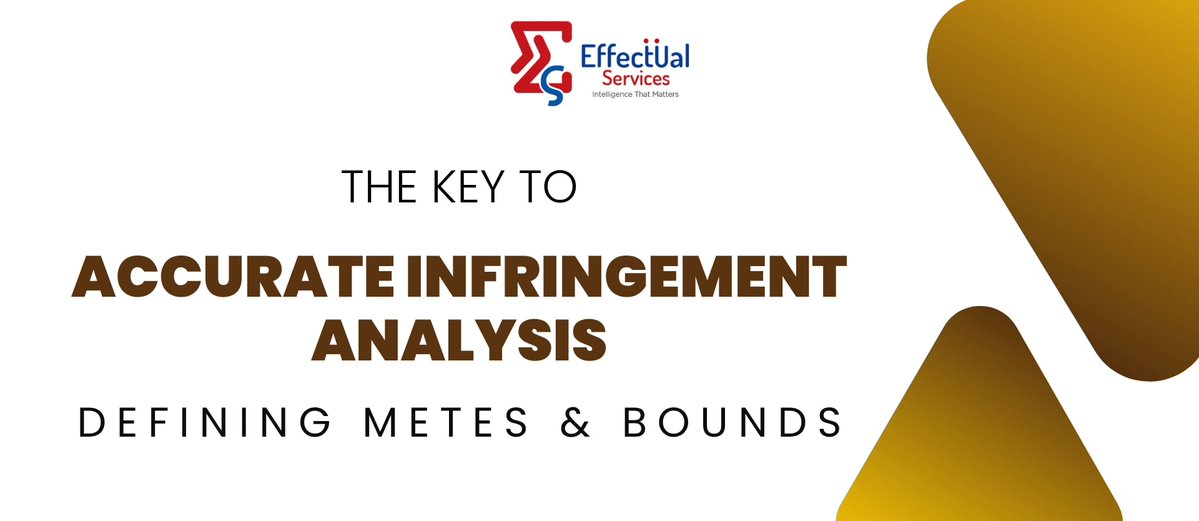 effectualIP's tweet image. The key to accurate infringement analytics lies in defining metes and bounds. Understanding the claimed invention’s scope through detailed patent specification. 
Read More: effectualservices.com/article/key-ac… 
#PatentLaw #InfringementAnalysis #IPAnalytics #PatentClaims #LegalTech