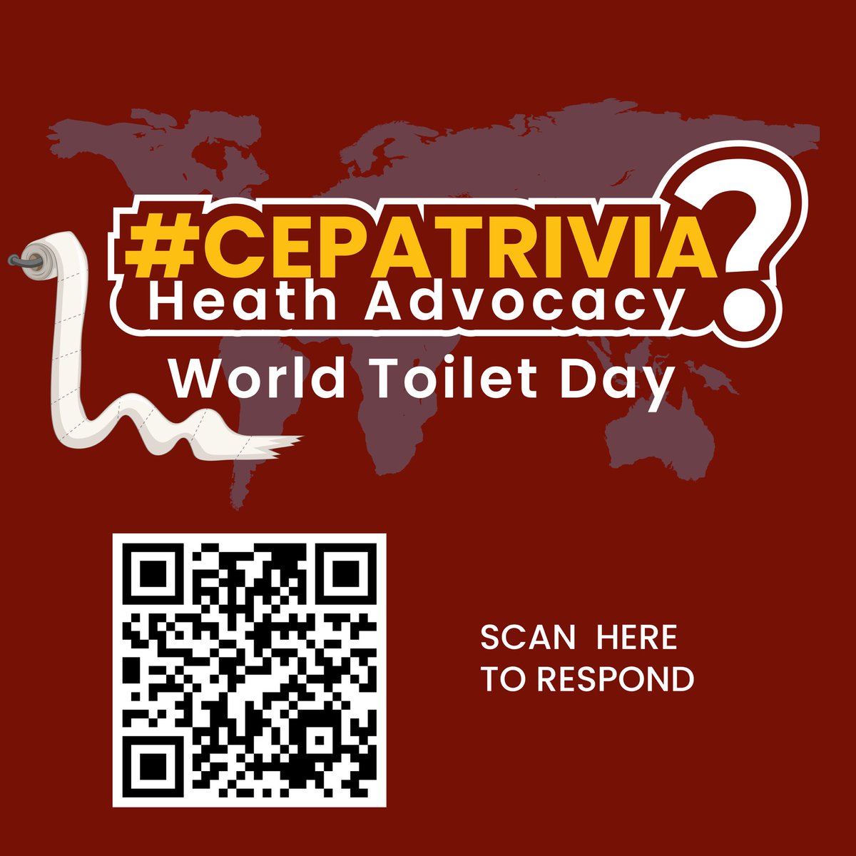 centre4policy's tweet image. 🚽 Think you know sanitation? 

Take our #WorldToiletDay trivia and test your knowledge on toilets, dignity, and global health. 

🎯 Participate here 👉 shorturl.at/RzsTc

#HealthAdvocacy
#CEPAProgramming